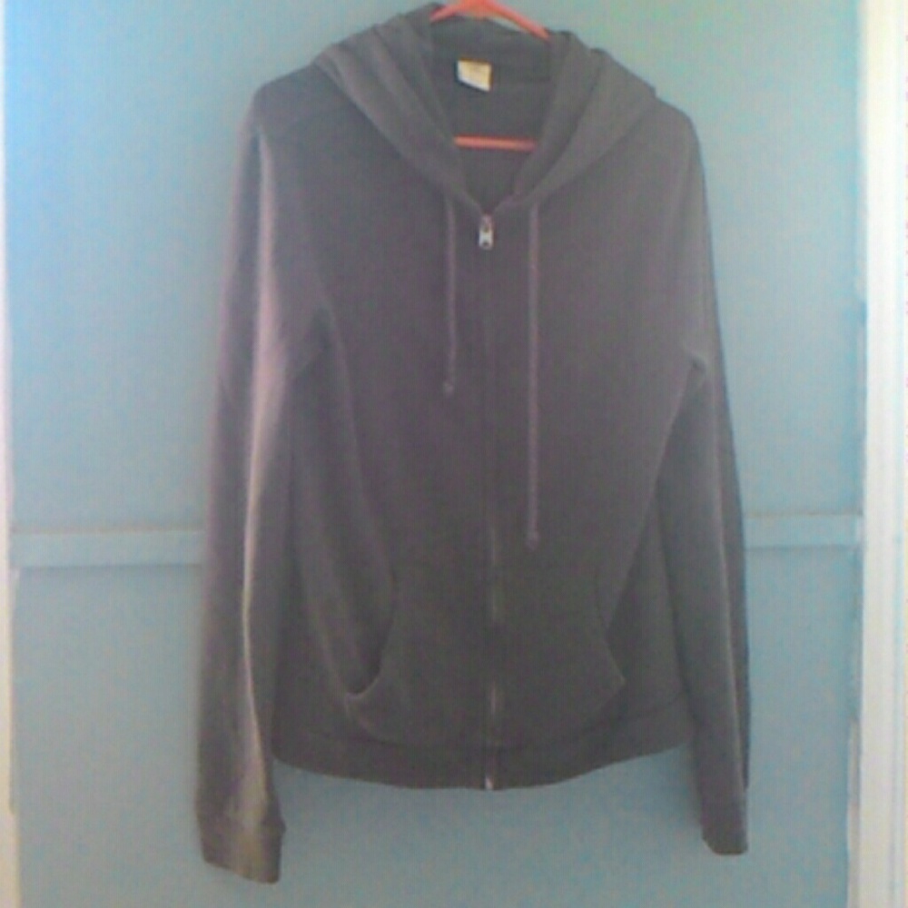 Grey zip-up hoodie